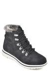 Cliffs By White Mountain Hallett Faux Fur Lined Lace-up Boot In Black/ Fabric/ Fur