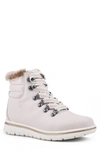 Cliffs By White Mountain Hallett Faux Fur Lined Lace-up Boot In Winter White