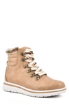 Cliffs By White Mountain Hallett Faux Fur Lined Lace-up Boot In Wheat