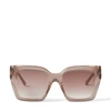 Jimmy Choo Eleni/g/s Ha 0fwm Oversized Square Sunglasses In Eha Brown Shaded