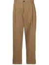 Ports V Turned-hem Straight-leg Trousers In Braun