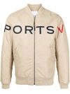 PORTS V LOGO-PRINT BOMBER JACKET