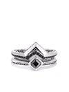 John Hardy Sterling Silver Tiga Stack Rings With Multi Gemstones, Set Of 2 In Silber