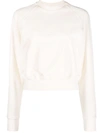 THERE WAS ONE STUD-DETAIL FLEECE CROPPED SWEATSHIRT