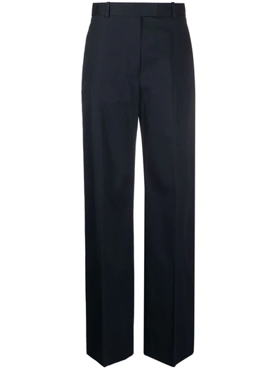There Was One High-waisted Straight-leg Tailored Trousers In Blue