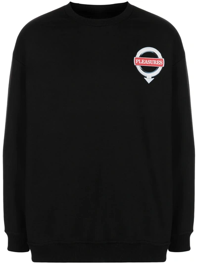 Pleasures Language Crewneck Sweatshirt In Schwarz