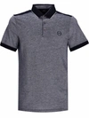 Armani Exchange Logo-embroidered Cotton Polo Shirt In Blau