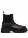 Fendi Leather Slip-on Ankle Boots In Schwarz