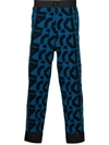 Kenzo Allover Monogram Drawstring Jogging Pants In Blau