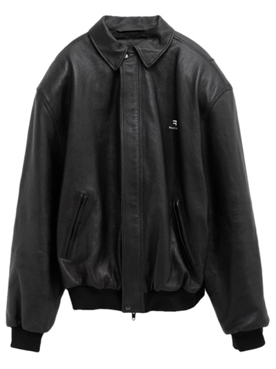 Balenciaga Taxi bレザージャケット Sporty B Taxi Blouson Leather Bomber Jacket Black | The Webster