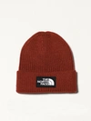 The North Face Beanie Hat With Embroidered Logo In Burgundy