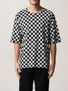 Saint Laurent Checked Organic Cotton-jersey T-shirt In Black
