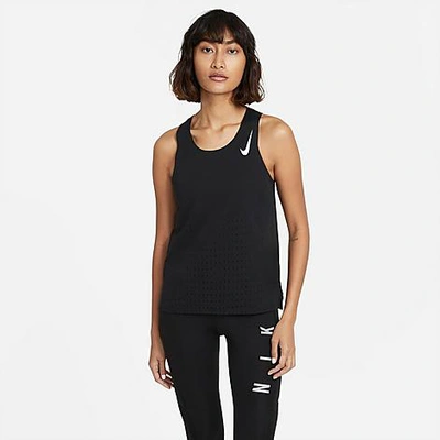 Nike Women's Aeroswift Running Singlet In Black/white