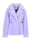Stand Studio Marina Teddy Purple Coat In Sapphire