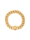 Versace Medusa Clasp Curb Chain Bracelet In Metallic