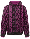 KENZO FELPA C/ZIP HOODIE VIOLA/NERO,FB65BL763 4MR 83