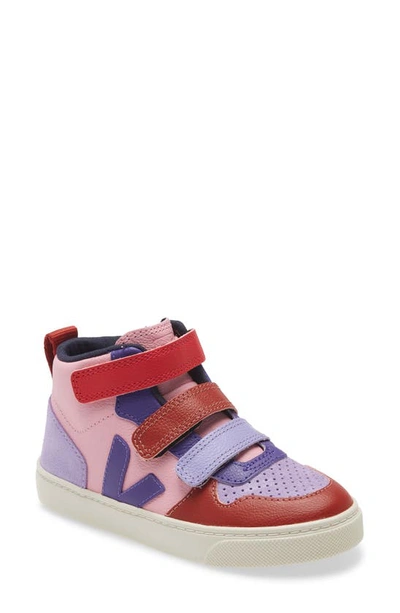 Veja Kids' X Make My Lemonade Multicoloured V-10 Suede Sneakers In Pink