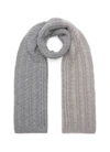 JOSEPH DUO-TONAL WOOL MOHAIR BLEND CABLE KNIT SCARF