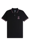 Psycho Bunny Hindlow Tipped Pique Polo In Black
