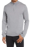 Nordstrom Washable Merino Quarter Zip Sweater In Grey Alloy Heather