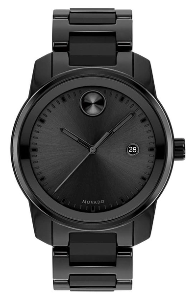 Movado Men's Swiss Bold Verso Black Ceramic Bracelet Watch 42mm