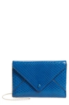 The Row Python Envelope Clutch In Blue