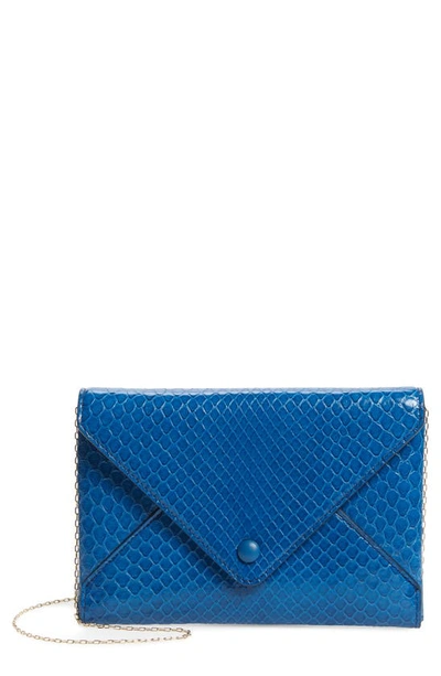 The Row Python Envelope Clutch In Blue