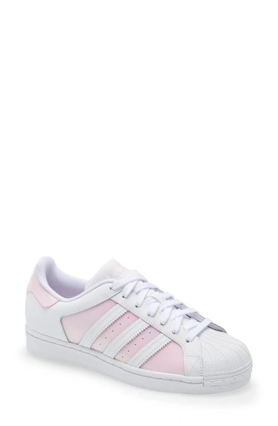 Adidas Originals Superstar Sneaker In White/ White/ Clear Pink