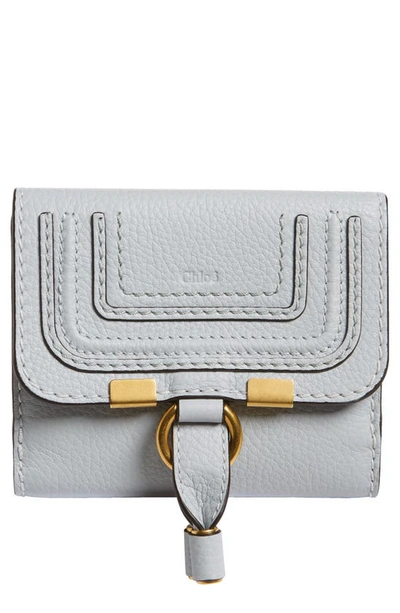 Chloé Marcie Leather French Wallet In 053 Cashmere Grey