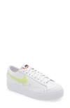 Nike Blazer Low Platform Women's Sneaker In White/ Lemon Twist/ White