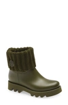 Moncler Ginette Waterproof Rain Boot In Green