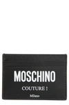 MOSCHINO LOGO LEATHER CARD CASE,212Z2A810380012555