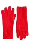 Nordstrom Recycled Cashmere Gloves In Red Chinoise