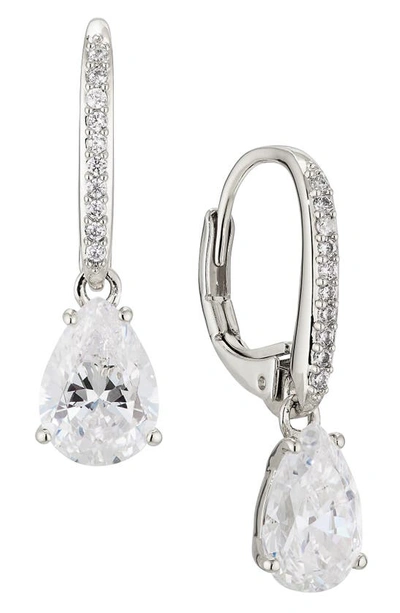 NADRI MODERN LOVE CUBIC ZIRCONIA PEAR DROP EARRINGS,AV40576RCZ