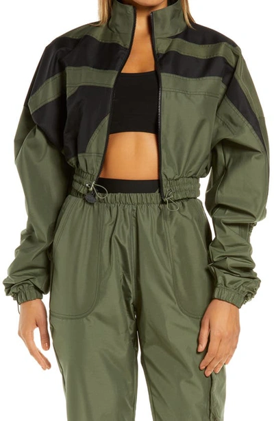 Reebok X Cardi B Woven Track Jacket In Hunter Green