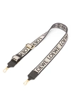 Loewe Anagram Leather-trimmed Bag Strap In Navy/ Black