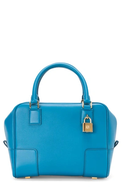 Loewe Amazona 19 Square Leather Satchel In Blue