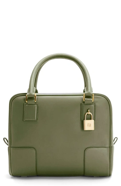 Loewe Amazona 19 Square Leather Satchel In Avocado Green