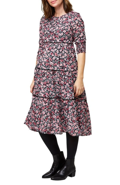 Nom Maternity Aurora Floral Print Maternity Dress In Winter Floral