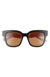 GUCCI 52MM SOLID SQUARE SUNGLASSES,GG0998S001