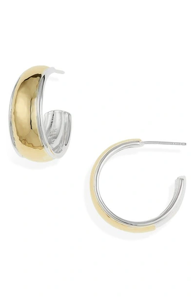 Ippolita Women's Chimera Sterling Silver & 18k Gold Classico Tapered Dome Hoop Earrings In Silver Gold