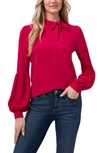 Cece Tie Neck Blouse In Mulberry
