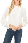 Cece Tie Neck Blouse In White