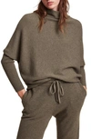 Allsaints Ridley Funnel Neck Wool & Cashmere Sweater In Loch Brown Marl