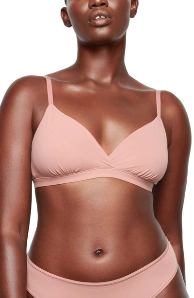 Skims Fits Everybody Crossover Bralette In Rose Clay