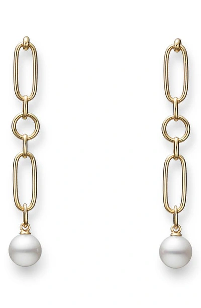 Mikimoto M Collection Cultured Pearl Drop Earrings In 18ky