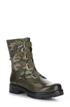 Bos. & Co. Pause Leather Boot In Olive Feel/ Camo