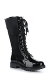 Bos. & Co. Harrison Wool Lined Waterproof Boot In Black Patent/ Suede