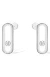 Messika Move Uno Floating Diamond Stud Earrings In White Gold