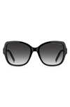 Marc Jacobs 55mm Square Sunglasses In Black / Grey Shaded